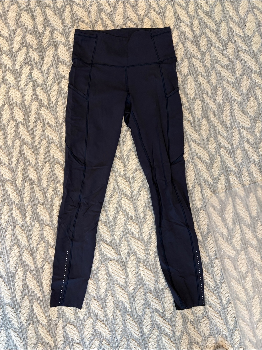 lululemon athletica Navy Fast and Free leggings
